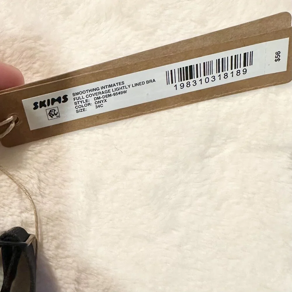 NWT SKIMS Smoothing Intimates Full Coverage Lightly Lined Bra in Onyx - 34C - Picture 3 of 9